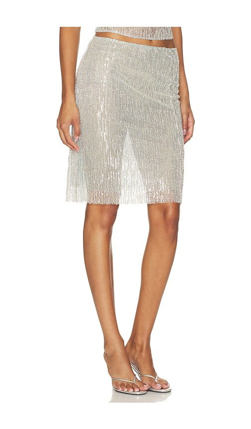 Ani Skirt in Metallic Silver, grey. - size 36/4 (also in 38/6, 40/8) - ILKYAZ OZEL - Modalova