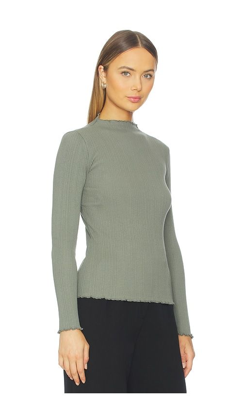 Brenna Mock Neck Top in Grey. - size M (also in XS) - Nation Los Angeles - Modalova