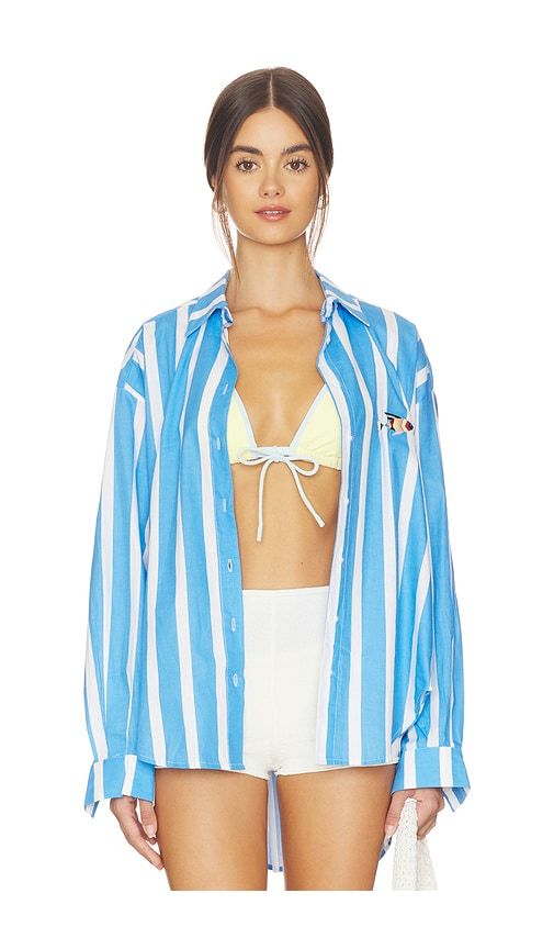 Striped Tunic in Blue. - size L (also in M) - Nau Bikinis - Modalova