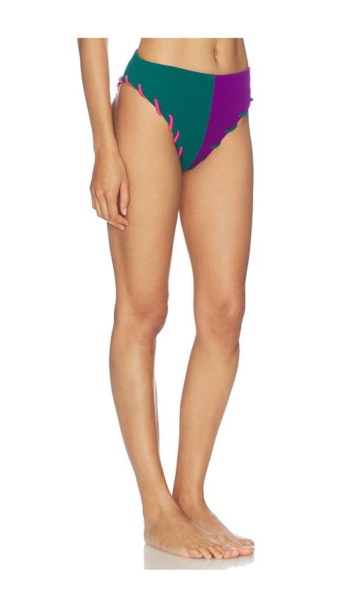 Contour Colorblock Bikini Bottom in Purple,Green. - size M (also in S, XS) - Nau Bikinis - Modalova