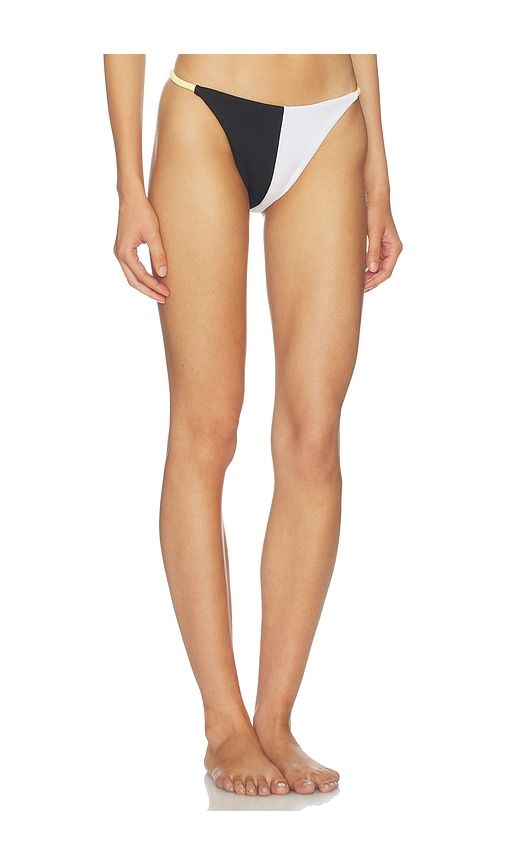 Bahia Colorblock Bikini Bottom in Black & White. - size L (also in M, S, XS) - Nau Bikinis - Modalova