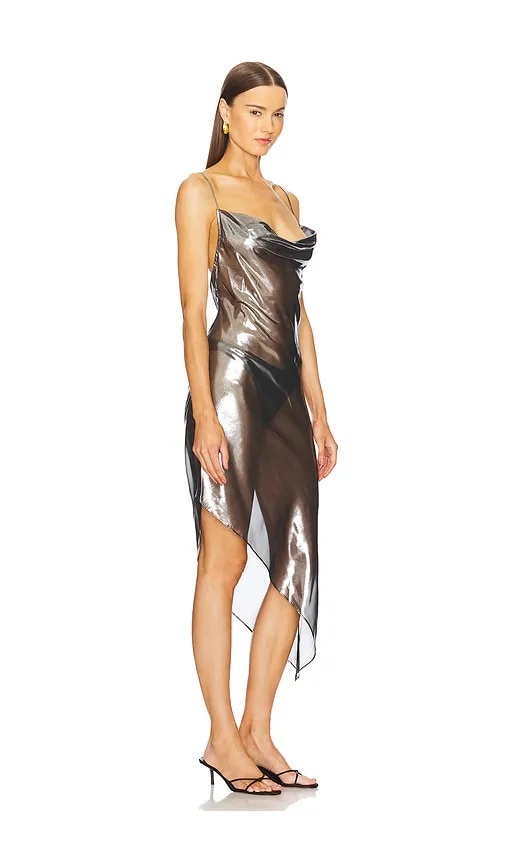 The Harley Midi Dress in Metallic Silver. - size M (also in S) - NBD - Modalova