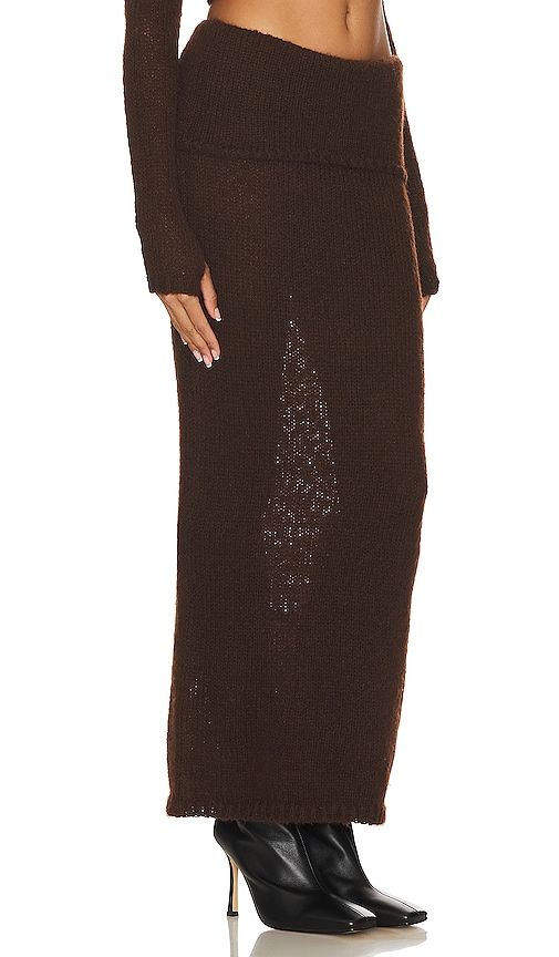 Reece Fold Over Maxi Skirt in Chocolate. - size L (also in S) - NBD - Modalova
