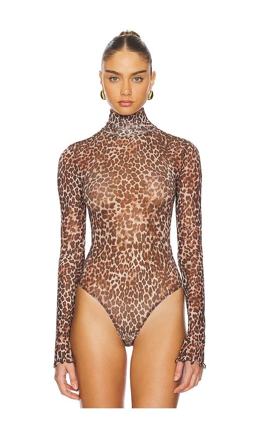 Mira Sheer Bodysuit in Brown. - size S (also in XS, XXS, M, L, XL) - NBD - Modalova