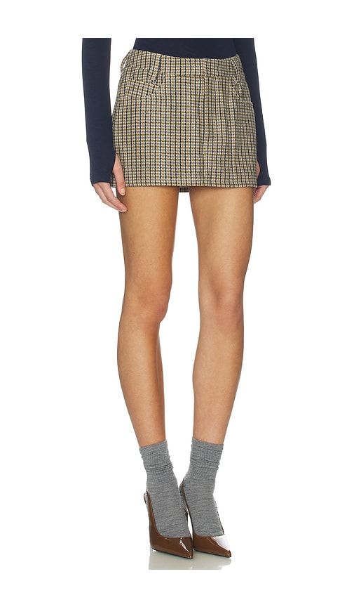 The Brooklyn Check Skirt in Tan. - size M (also in S, XS) - Nakedvice - Modalova