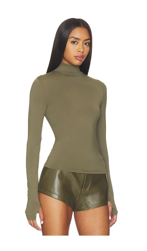 Tulsa Slinky Turtleneck Top in Olive. - size M (also in S, XS) - Nakedvice - Modalova