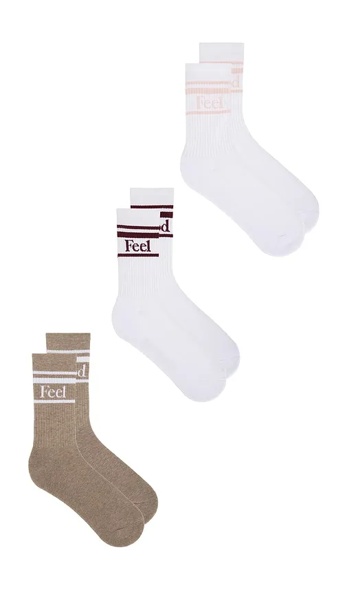 Feel Good Varsity 3-pack Sock in White - Negative Underwear - Modalova