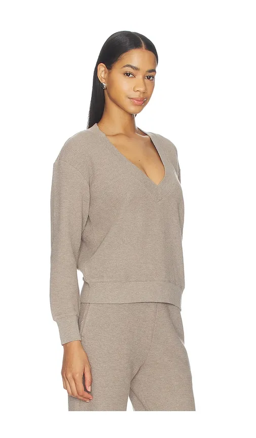 Waffle Knit Deep V in Taupe. - size XL (also in XXL) - Negative Underwear - Modalova