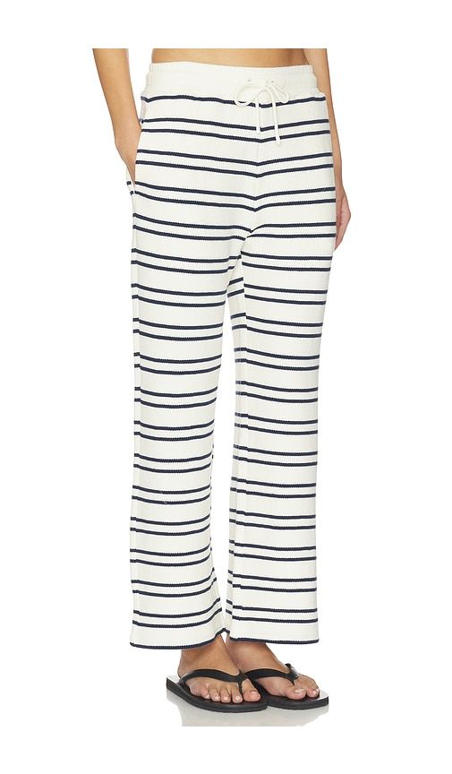 Waffle Knit Cropped Pant in Cream,Navy. - size L (also in S, XS, XXL/2X) - Negative Underwear - Modalova