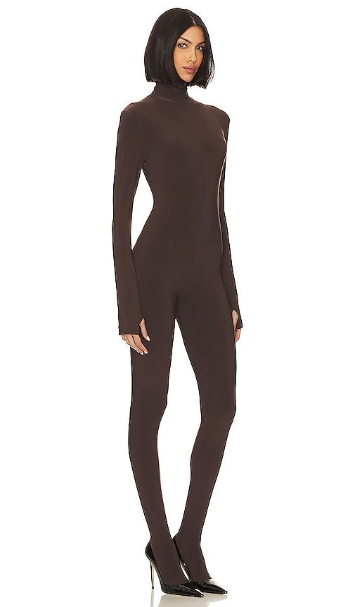 Slim Fit Turtle Catsuit With Footsie in . - size M (also in S) - Norma Kamali - Modalova