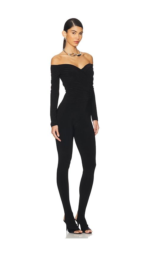 Off Shoulder Sweetheart Catsuit With Footie in . - size L (also in S) - Norma Kamali - Modalova