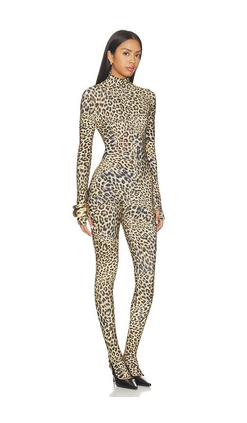Long Sleeve Slim Fit Turtle Catsuit With Footie in Multi. - size L (also in M, S, XL, XS, XXS) - Norma Kamali - Modalova