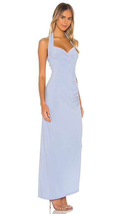 X REVOLVE Halter Sweetheart Side Drape Gown in Baby Blue. - size L (also in M, S, XL) - Norma Kamali - Modalova