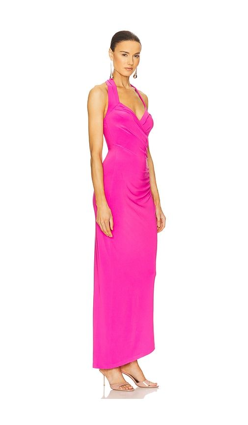 X REVOLVE Halter Sweetheart Side Drape Gown in Pink. - size M (also in S) - Norma Kamali - Modalova