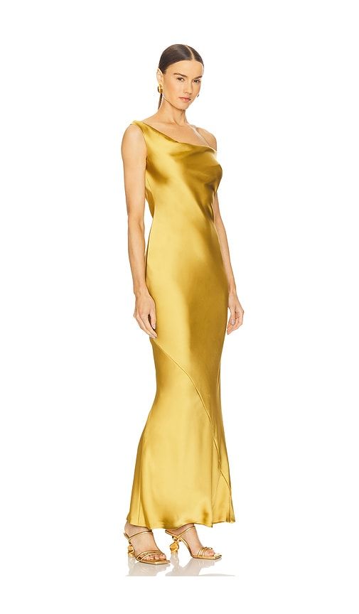 Maria Drop Shoulder Gown in Metallic Gold. - size L (also in S, XL) - Norma Kamali - Modalova