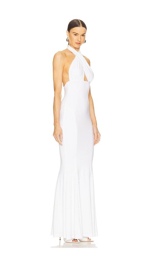Halter Fishtail Gown in White. - size M (also in S, XS) - Norma Kamali - Modalova