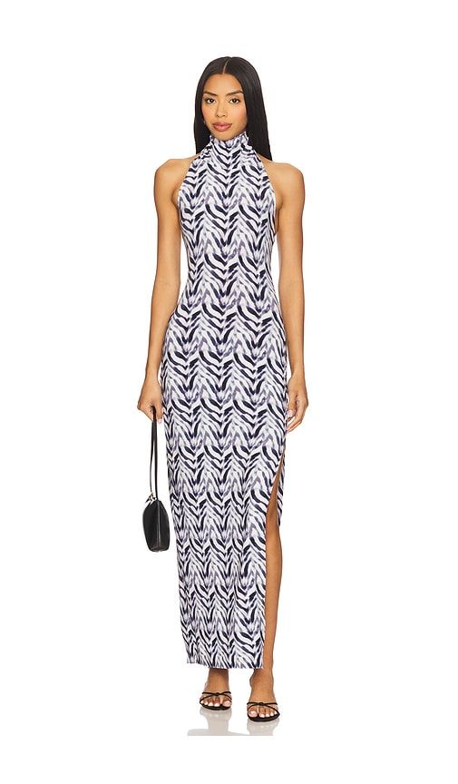 X REVOLVE Halter Turtle Side Slit Gown in Black,White. - size M (also in XL) - Norma Kamali - Modalova