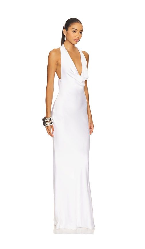 Halter Drape Bias Gown in White. - size L (also in M, S, XS, XXS) - Norma Kamali - Modalova