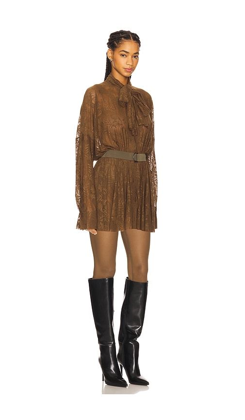 X REVOLVE X Revolve Super Oversized Boyfriend Shirt Flared Mini Dress in Olive. - size M (also in S) - Norma Kamali - Modalova