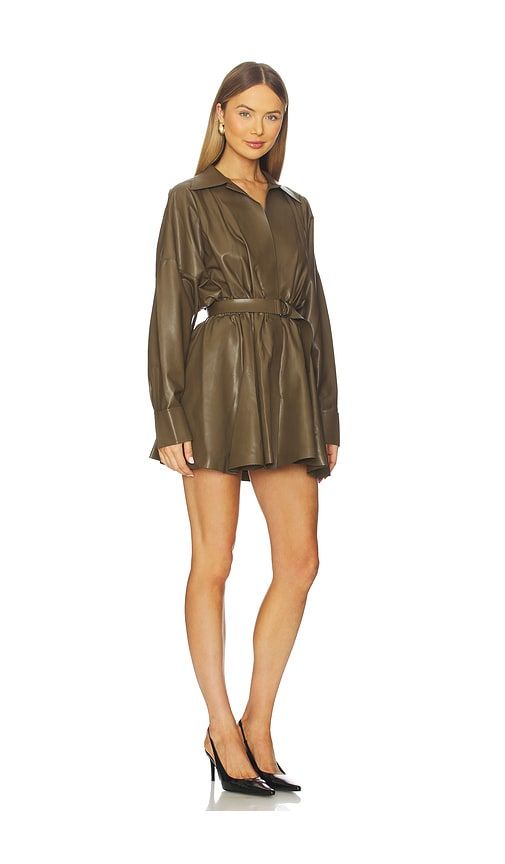 Super Oversized Boyfriend Shirt Flared Mini Dress in Olive. - size S (also in XS) - Norma Kamali - Modalova