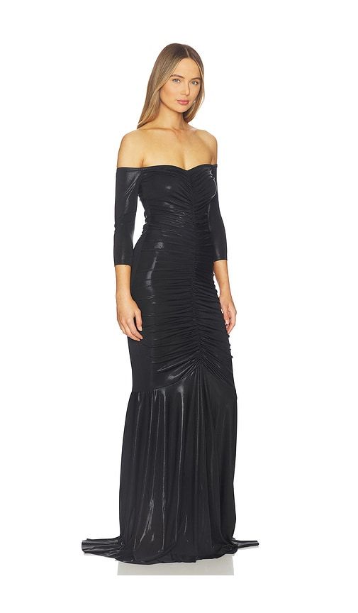 Off Shoulder Shirred Front Fishtail Gown in . - size S (also in XS) - Norma Kamali - Modalova