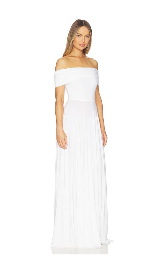 Sleeveless Cowl Neck Flared Gown in White. - size M (also in S, XS) - Norma Kamali - Modalova