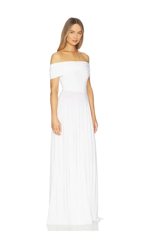 Sleeveless Cowl Neck Flared Gown in White. - size S (also in XS) - Norma Kamali - Modalova