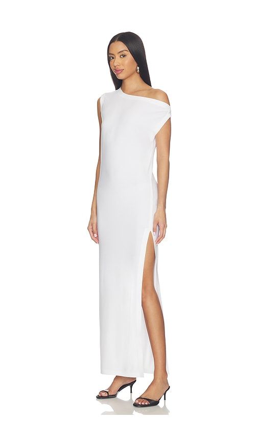 X Lifestyle Drop Shoulder Long Dress With Side Slit in White. - size L (also in M, S) - Norma Kamali - Modalova