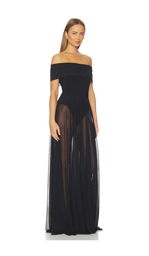 Sleeveless Cowl Neck Combo Flared Gown in . - size S (also in L) - Norma Kamali - Modalova