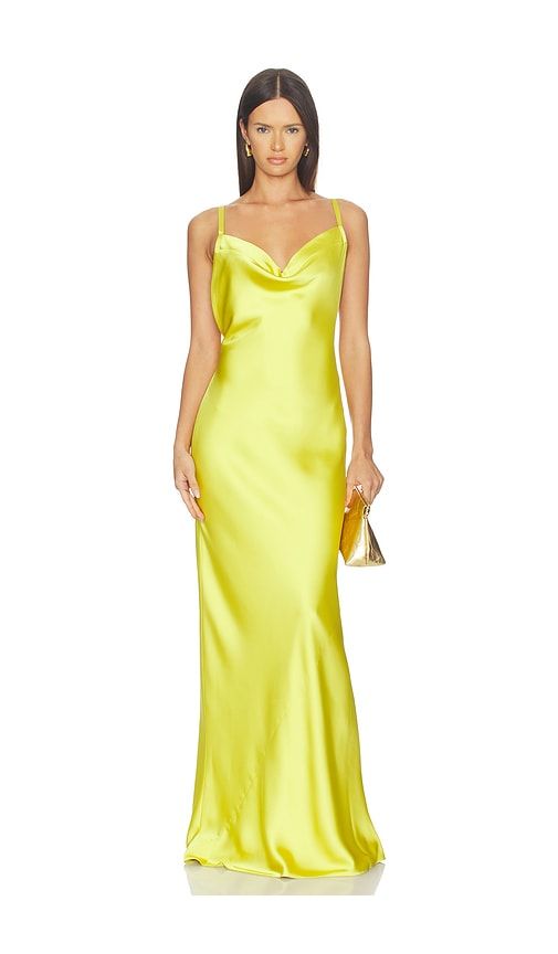 Cross Back Bias Gown in Yellow. - size L (also in M, S) - Norma Kamali - Modalova
