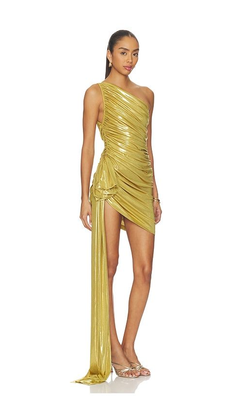 Pickleball Diana Dress W/ Bow in Metallic Gold. - size S (also in XS) - Norma Kamali - Modalova