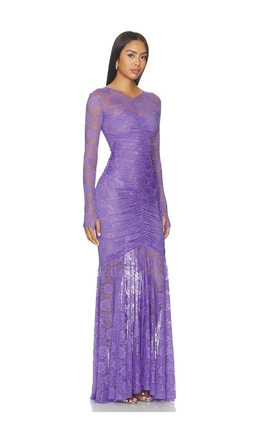 Long Sleeve V Neck Fishtail Gown in . - size XS (also in S) - Norma Kamali - Modalova