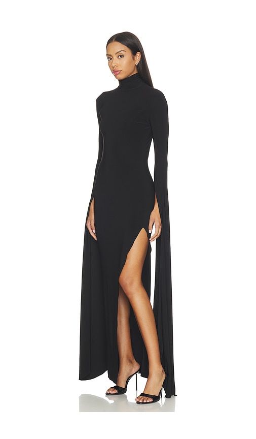 Open Back Ribbon Sleeve Turtleneck Gown in . - size M (also in S, XS, XXS) - Norma Kamali - Modalova