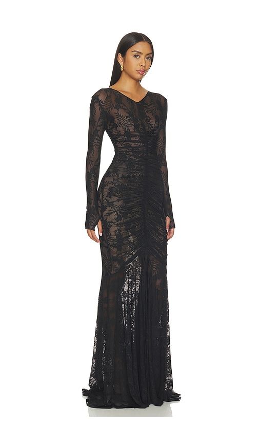 Shirred Front Fishtail Gown in . - size XS (also in XXS) - Norma Kamali - Modalova