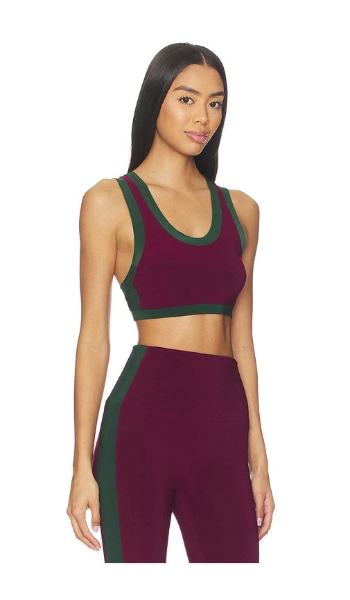Side Stripe Racer Sports Bra in Burgundy,Dark Green. - size M (also in S) - Norma Kamali - Modalova
