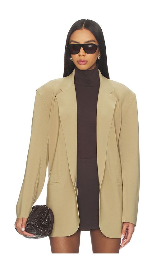 Oversized Single Breasted Jacket in Tan. - size M (also in XS) - Norma Kamali - Modalova