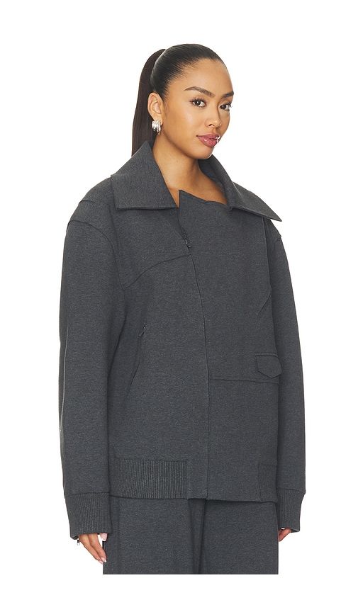 Oversized Moto Jacket in Grey. - size L (also in M, S, XL, XS, XXS) - Norma Kamali - Modalova