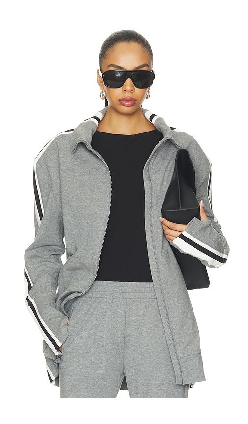 Oversized Side Stripe Turtle Jacket in Grey. - size L (also in M, S, XL, XS, XXS) - Norma Kamali - Modalova
