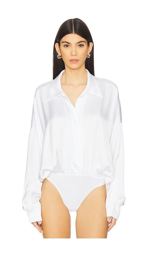 Super Oversized Boyfriend NK Shirt Bodysuit in White. - size L (also in M, XS, XXS) - Norma Kamali - Modalova