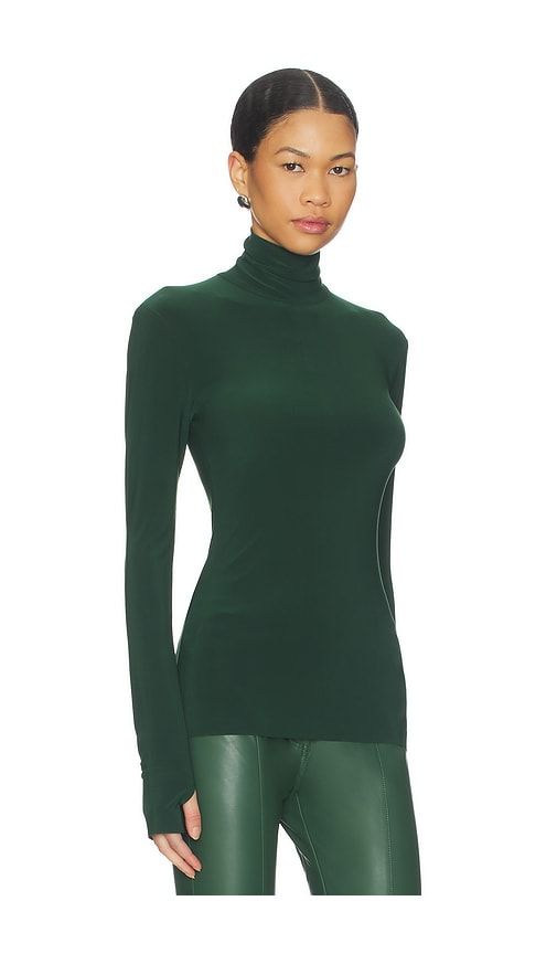 Slim Fit Long Sleeve Turtle Top in Army. - size L (also in XL) - Norma Kamali - Modalova