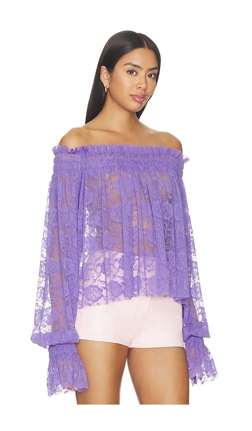 Long Sleeve Peasant Top in Purple. - size L (also in M, S, XL) - Norma Kamali - Modalova