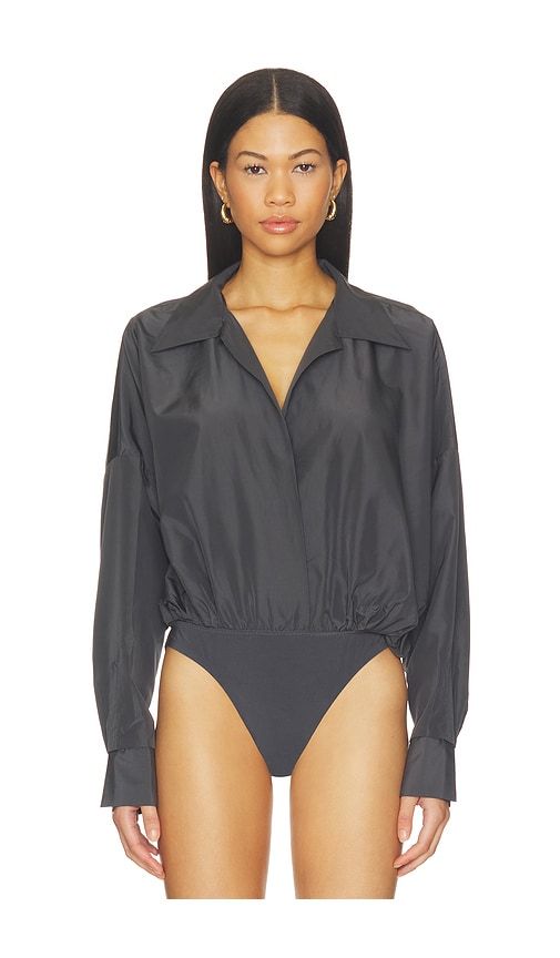 Oversized Neck Bodysuit in Grey. - size M (also in S, XL, XS, XXS) - Norma Kamali - Modalova