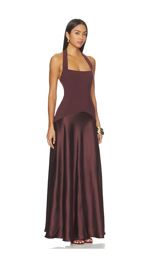 Alice Halter Maxi Dress in Chocolate. - size M (also in S, XS) - Nookie - Modalova