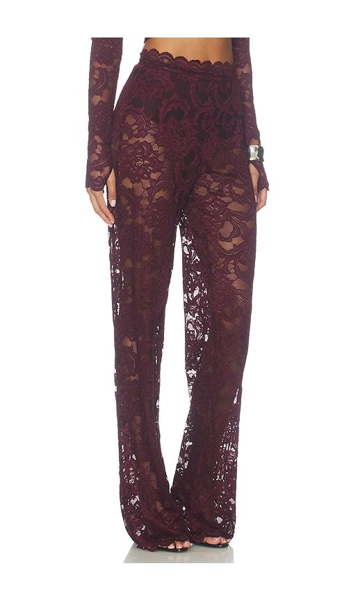 Delphine Lace Pants in Burgundy. - size M (also in S, XS) - Nookie - Modalova