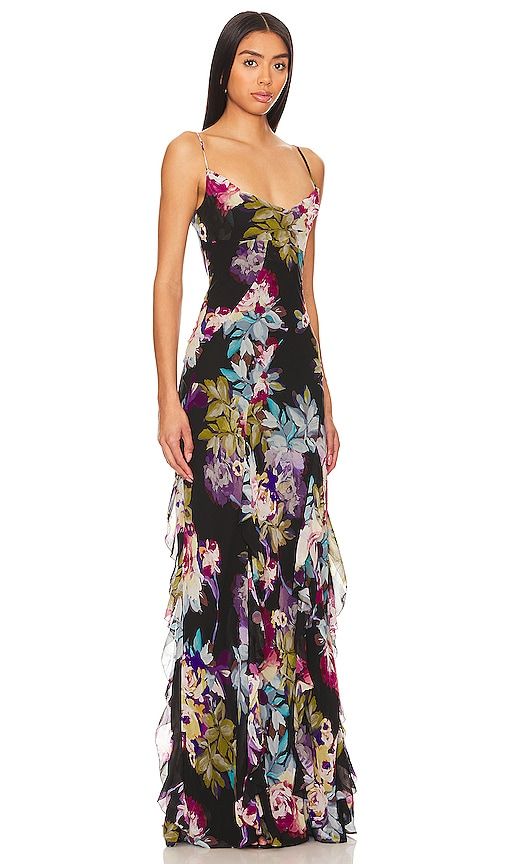 Kamila Ruffle Cowl Gown in Black. - size 0 (also in 2) - NICHOLAS - Modalova