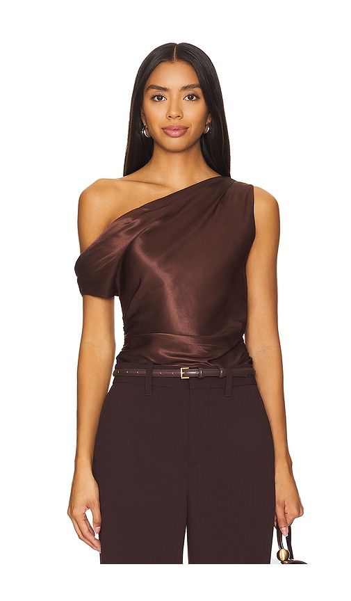 Asher Asymmetrical Top in Chocolate. - size 0 (also in 10, 2, 8) - NICHOLAS - Modalova