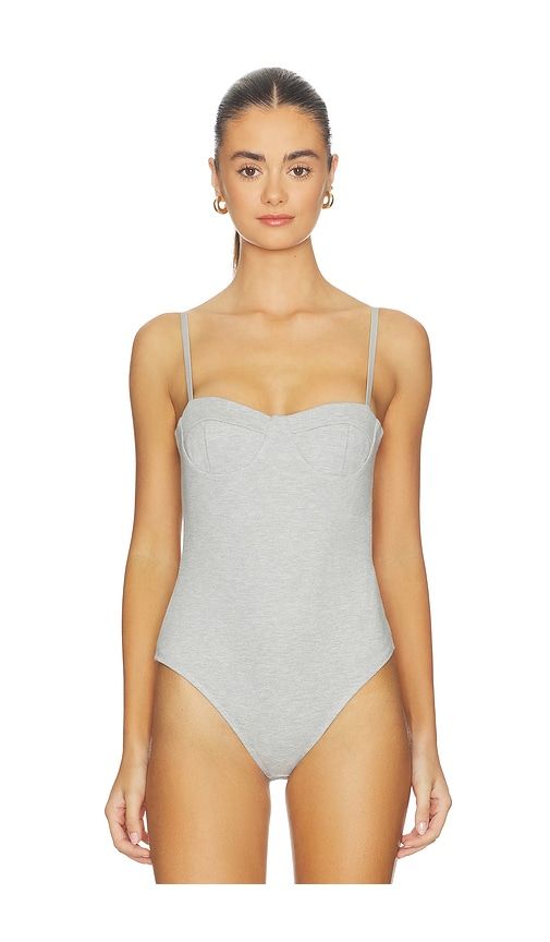 The Plunge Bodysuit in Grey. - size L (also in M, S, XS) - NIIHAI - Modalova