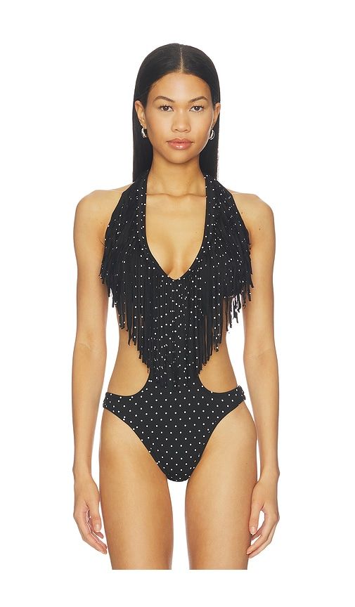 Fringe Bodysuit in Black. - size L (also in M, S, XL, XS) - NIIHAI - Modalova