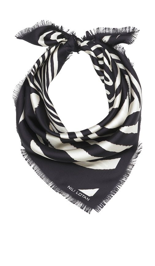 Zebra Twill Scarf in Brown - NILI LOTAN - Modalova