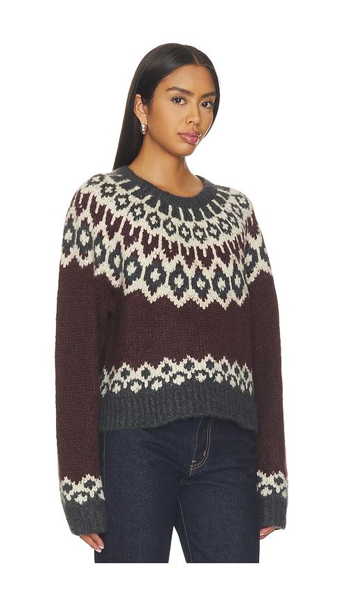 Isaline Fair Isle Sweater in Burgundy. - size L (also in S, XS) - NILI LOTAN - Modalova